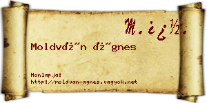 Moldván Ágnes névjegykártya